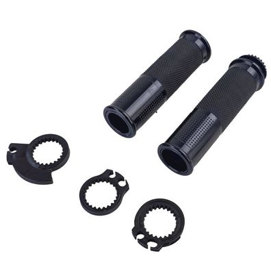 Motorrad Alu Griff Satz Lenkergriffe "Lux" Universal Paar Schwarz inkl. Adapter