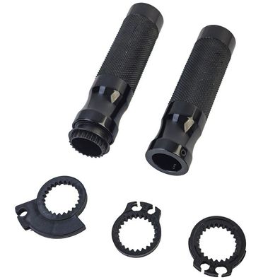 Motorrad Alu Griff Satz Lenkergriffe Sport Line Paar Schwarz inkl. Gaszugadapter