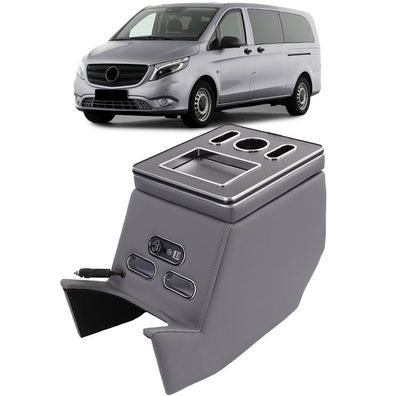 Mittelkonsole Armlehne Aufbewahrungsbox Grau passt für Mercedes V-Klasse W447
