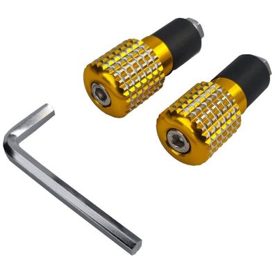 Motorrad Universal CNC Alu Lenkerenden Lenkergewicht Gold 7/8" 6mm