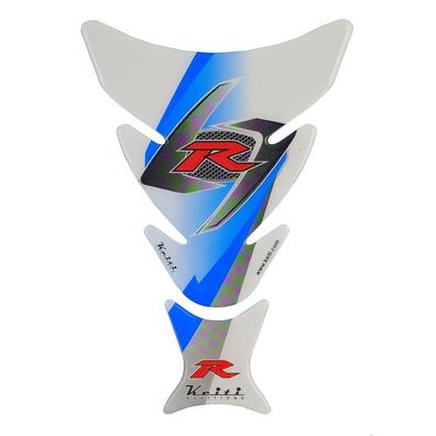 Motorrad Tank Aufkleber Tankpad Race Weiss Blau für Suzuki Honda KTM Yamaha