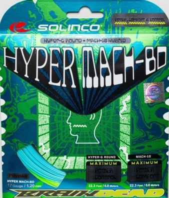 Solinco Hyper G Round + Mach 10 1,20 mm 6,8 + 6,8 m Tennissaiten Tennis Strings