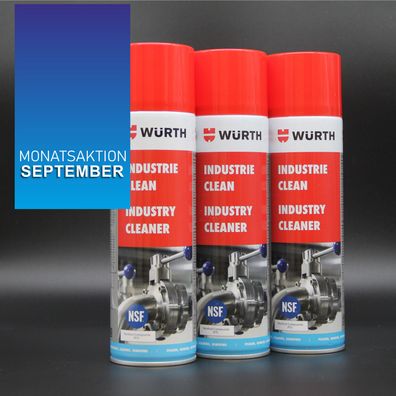 3 er Set - Industrie Clean von WÜRTH 500ml - Spezialreiniger