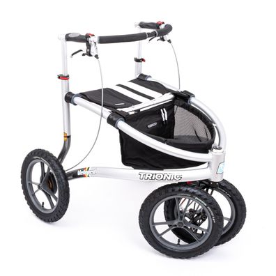 Rollator Trionic Veloped Sport 14er Gr. M schwarz/weiß/weiß - marineblau/rot/weiß