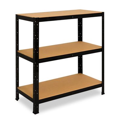 shelfplaza BLACK 90x100x23 cm Schwerlastregal schwarz mit 3 Böden