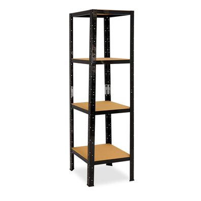 shelfplaza BLACK 180x23x23 cm Schwerlastregal schwarz mit 4 Böden