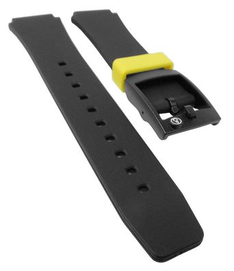 Q&Q SmileSolar | Uhrenarmband 18mm Kunststoff Schwarz/Gelb 31081