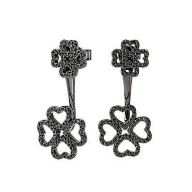Folli Follie Women's Ear Studs Sterling Silver Black 2.5cm 3e17s032kk