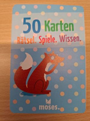 50 Karten - Rätsel. Spiele. Wissen. - moses. - vollständig & sehr guter Zustand