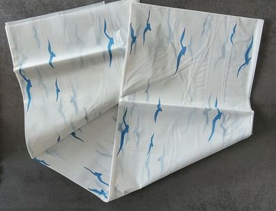 Vinyl Duschvorhang Sylt Blau-Weiß 180x200cm. dünne Vinylfolie