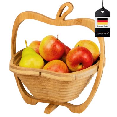bremermann faltbarer Obstkorb / Apfel-Design aus Bambus / / /. 26,7 x 30 x 22,5 cm
