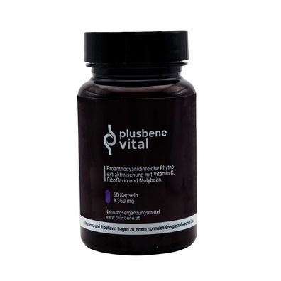 1.847,22 €/ kg | plusbene vital 60 Kapseln, 21,6g Dose