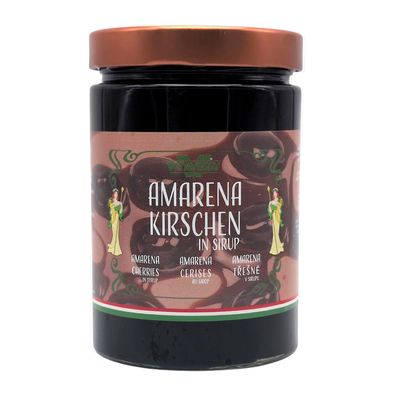 Vitaveggy Amarena Kirschen in Sirup 680g Spezialität aus Italien für Nachspeisen