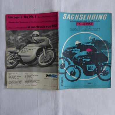DDR Oldtimer ADMV Rennsport Programmheft Sachsenring 1966