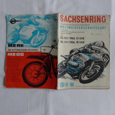 DDR Oldtimer ADMV Rennsport Programmheft Sachsenring 1964