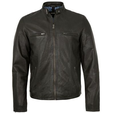 MADDOX - Herren Lederjacke Lammnappa schwarz