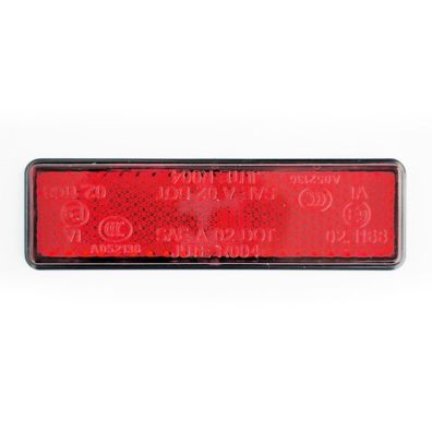 Universal Motorrad Reflektor 9x2,5cm rot mit Klebepad und E-Prüfzeichen