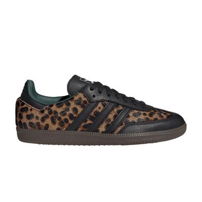 adidas Samba OG Black Green Leopard Womens JI2735 Schwarz Sneaker