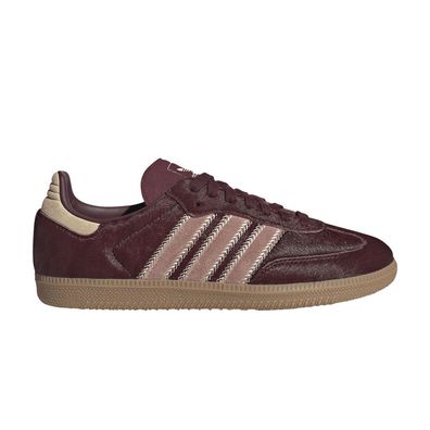 adidas Samba OG Maroon Sand Strata Pony Womens JP5330 Sneaker