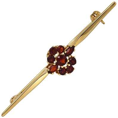 NEU & CHIC . OVP . Brosche 375 Gold Gelbgold 9 Granate rot Goldbrosche