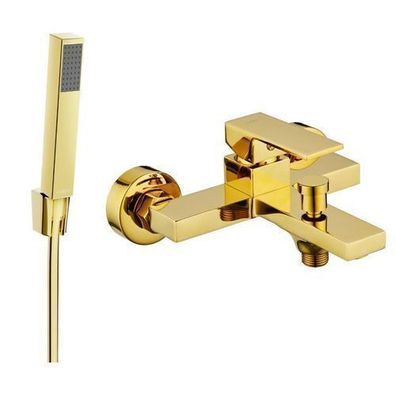 Mexen Uno R77 Wannenbatterie mit Brausegarnitur, Gold - 7143R77-50