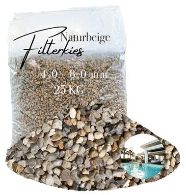 Aquagran® Filtersand beige 25 kg Filterkies natürlicher Pool Filter 4,0-8,0 mm