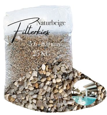 Aquagran® Filtersand beige 25 kg Filterkies natürlicher Pool Filter 5,6-8,0 mm