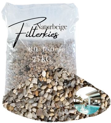 Aquagran® Filtersand beige 25 kg Filterkies natürlicher Pool Filter 8,0-16,0 mm