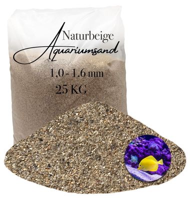 Aquagran® Aquariumsand Aquarienkies beige 25 kg Aquariensand Aquariumkies 1,0-1,6 mm
