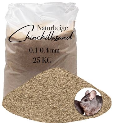 Chinchilla Sand 0,1-0,4 mm Hamster beige sehr fein 25 kg Badesand Staubbad Mäuse