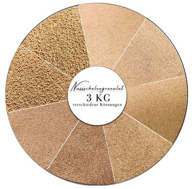 Nussschalengranulat 3 kg - Natürliches Feinstrahlmittel für Kunststoff, Reinigung und