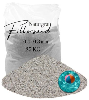 Aquagran Filtersand grau 0,4-0,8 25 kg für Poolfilter und Wassertechnik