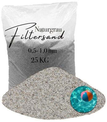 Aquagran Filtersand grau 25 kg 0,5-1,0 für Filteranlagen, Pooltechnik und Wasserre