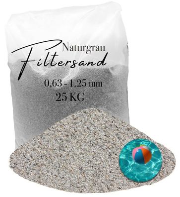 Aquagran Filtersand grau 25 kg 0,63-1,25 für Poolfilter, Wassertechnik und Brunnen