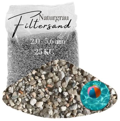 Aquagran Filtersand grau 25 kg 2,0-5,6 natürlicher Quarzsand für Poolfilter und Wa