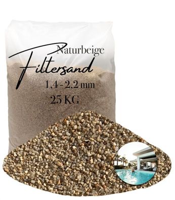 AQUAGRAN® Filtersand beige 1,4-2,2 mm 25 kg - feuergetrockneter Naturquarz für Pool-,