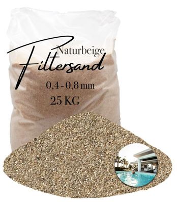 AQUAGRAN® Filtersand beige 25 kg 0,4-0,8 mm natürlicher Pool Filter Quarz-Sand