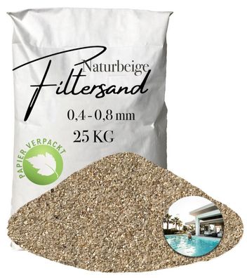 AQUAGRAN® Filtersand beige 25 kg 0,4-0,8 mm Papiersack Pool Filter Quarz-Sand