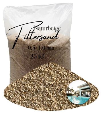AQUAGRAN® Filtersand beige 25 kg 0,5-1,0 mm Quarzkies zur Poolfiltration & Wasserklär
