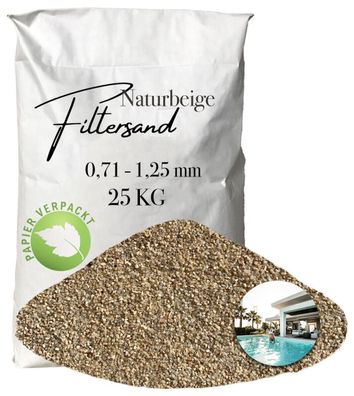 AQUAGRAN® Filtersand beige 25 kg 0,71-1,25 mm Papiersack Pool Filter Quarz-Sand