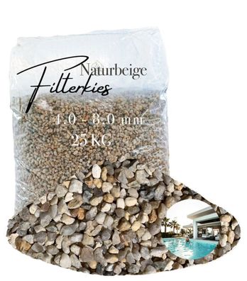 AQUAGRAN® Filtersand beige 4,0-8,0 mm 25 kg - grober Naturkies für Poolfilter, Teicht