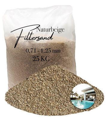 AQUAGRAN® Filtersand naturbeige 0,71-1,25 mm 25 kg - für Filteranlagen & Pools