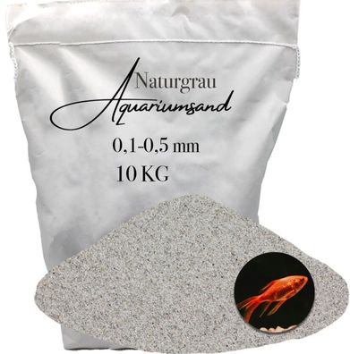 10 kg Aquariumsand 0,1-0,5 - hellgrauer, naturbelassener Quarzsand für empfindlich