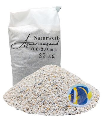 25 kg Aquarien sand natur weiß Aquariumsand Aquarienkies Aquariumkies Bodengrund