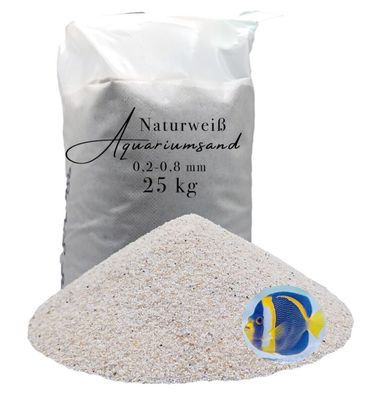 25 kg Aquariumsand naturweiß 0,2-0,8 für Süß- und Meerwasser