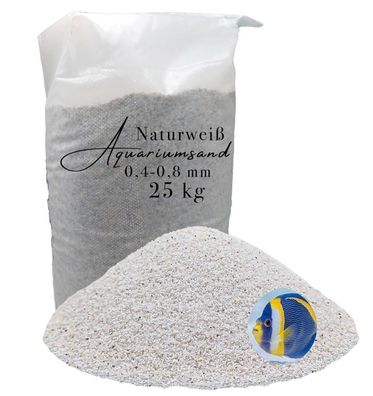 25 kg naturweißer Aquariensand Aquariumsand Aquarienkies Aquariumkies Bodengrund