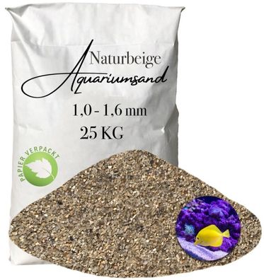 Aquariumsand 1,0-1,6 mm - 25 kg strukturstabiler Naturkies für bepflanzte Becken & Ge