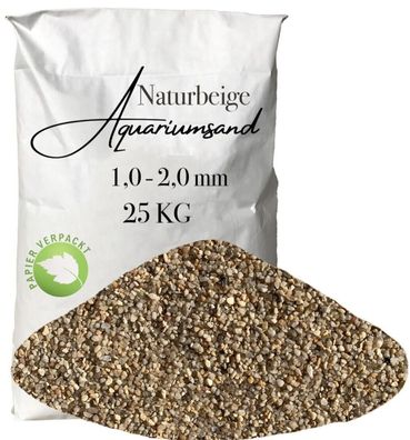 Aquariumsand 1,0-2,0 mm - 25 kg naturbelassener Bodengrund für bepflanzte Becken & kl