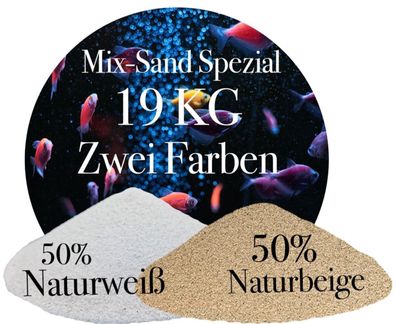 Aquariumsand 19 KG Mix Sand Beige Weiß 0,1-0,6 mm Aquariensand Bodengrund