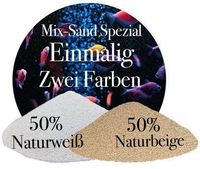 Aquariumsand 2,0-4,0 mm - 25 kg beige-weißer Mix für große Zierfisch- & Dekobecken